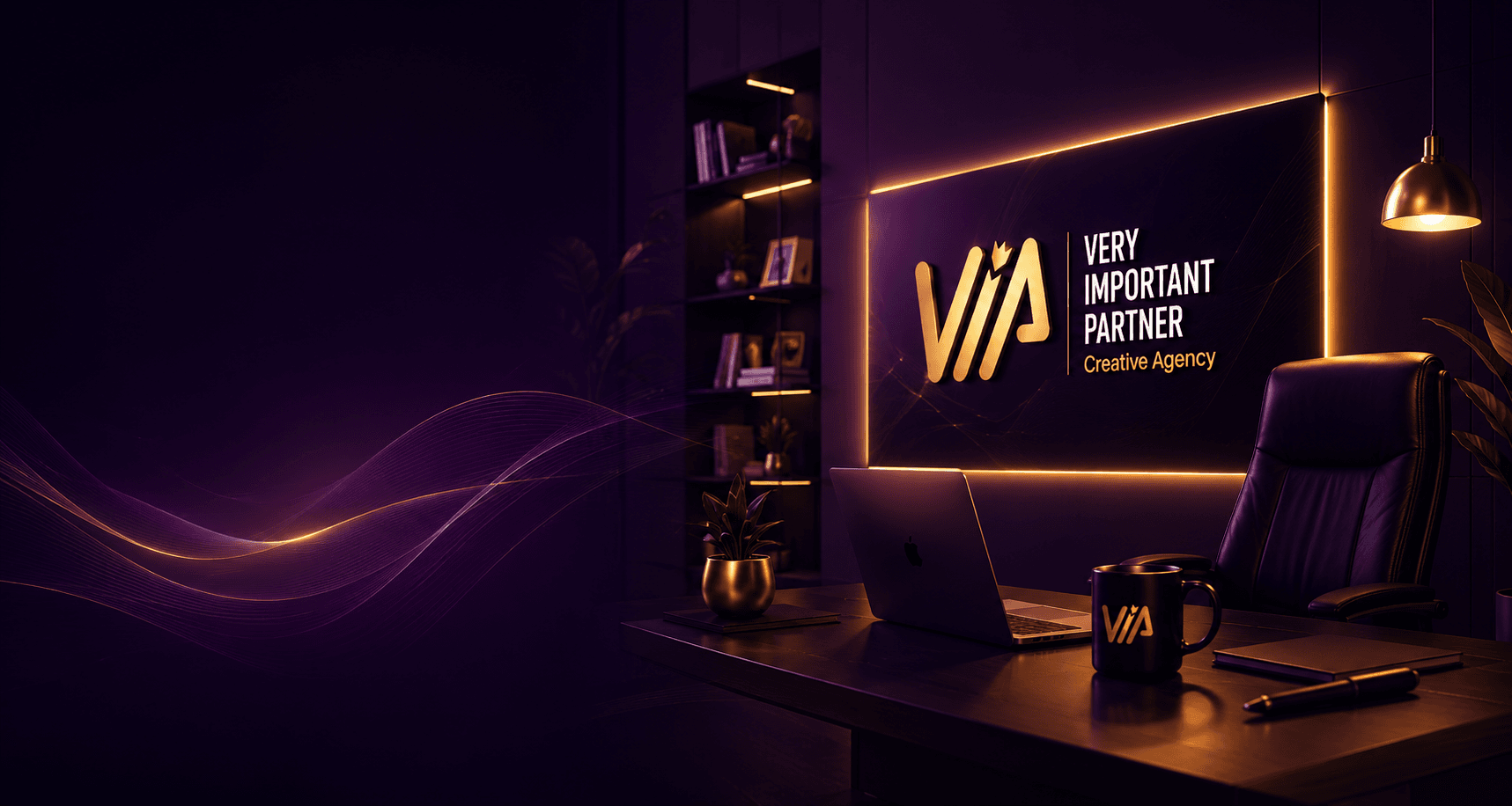 Branding design displayed on a monitor