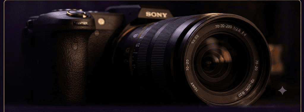 Professional camera on a desk